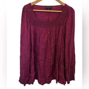 Beautiful Burgundy Lane Bryant Tunic Blouse Size 22/24